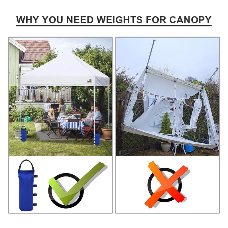 Eurmax USA Weight Capacity 112 LBS Extra Large Pop up Gazebos Weights Sand Bags for Pop up Canopy Tent Pergola Outdoor Instant Canopies,Sand Bags Without Sand, 4-Pack,Blue - Image 5